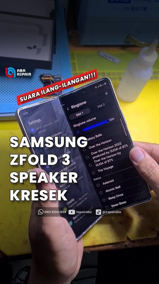 Suara speaker HP Samsung Z Fold 3 ini kresek-kresek dan jika layar dibuka full suara speaker jadi hilang‼️

Untungnya ABA Repair bisa mengatasi kendala speaker Android Samsung Z Fold 3 ini...

Kita tidak langsung vonis kerusakan speaker, kita coba ganti flex engsel dan ternyata benar! setelah ganti fleksibel engsel, suara speaker z fold langsung jernih gaes😱😁

#samsung #samsungzfold #zfold #samsungzfold3 #servicesamsung